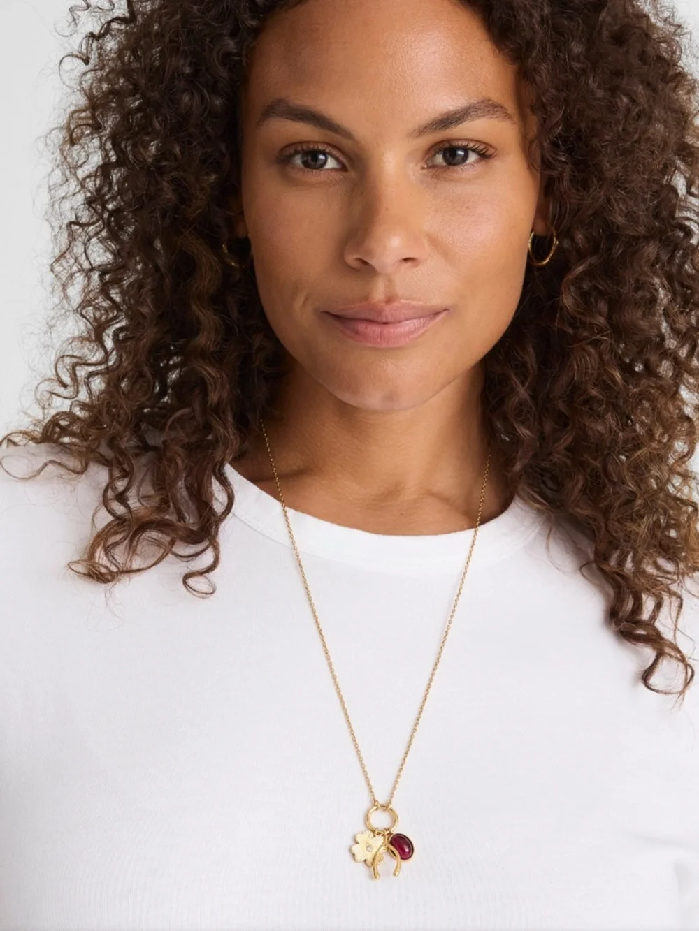 NWT MADEWELL Semiprecious Wishbone Charm Necklace - Picture 2 of 8